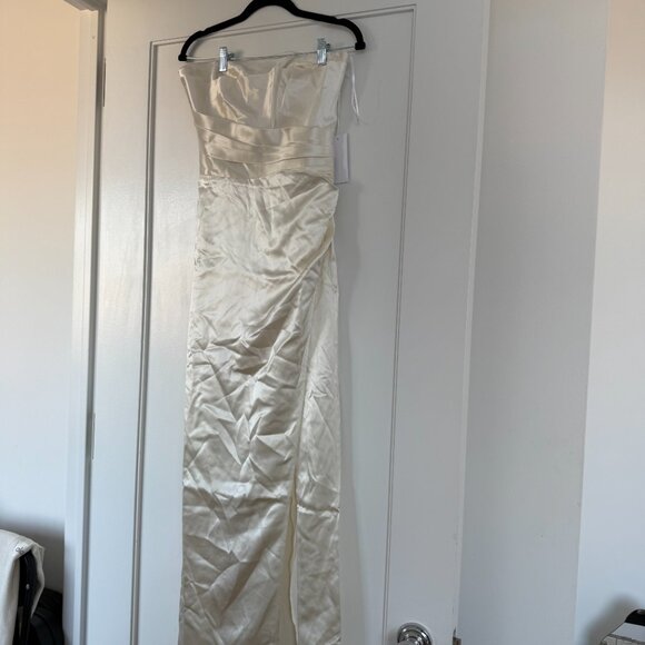 NWT Reformation Barrow Silk Maxi Dress In Ivory Strapless Wedding Dress Sz 6 - Picture 4 of 10